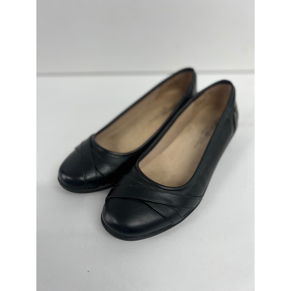 LifeStride Velocity Loyal Black Wedge Pumps Soft System Comfort Shoes 8M